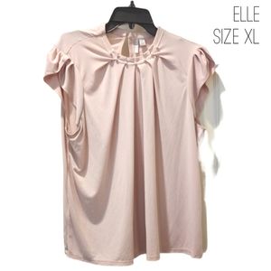 Elle XL baby pink blouse with pearl detailing